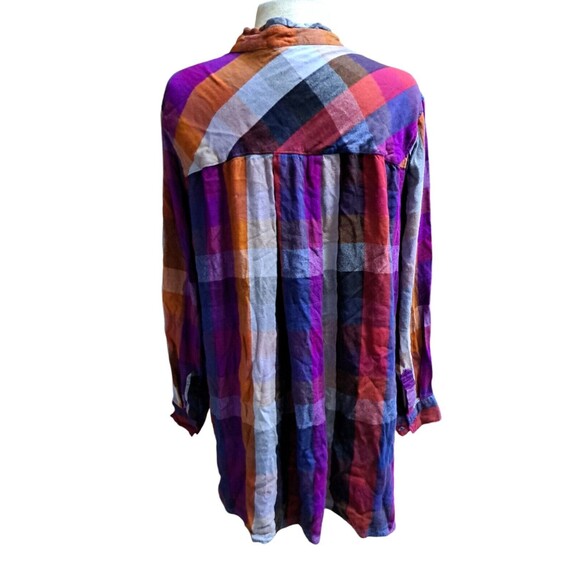 Melissa McCarthy Seven7 Plaid Shirt Womens Sz 2X High Low Button Up Top Preppy - Picture 5 of 11
